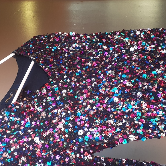 Classic Creations Sequined Evening blouse top size PM petite M - Picture 2 of 5